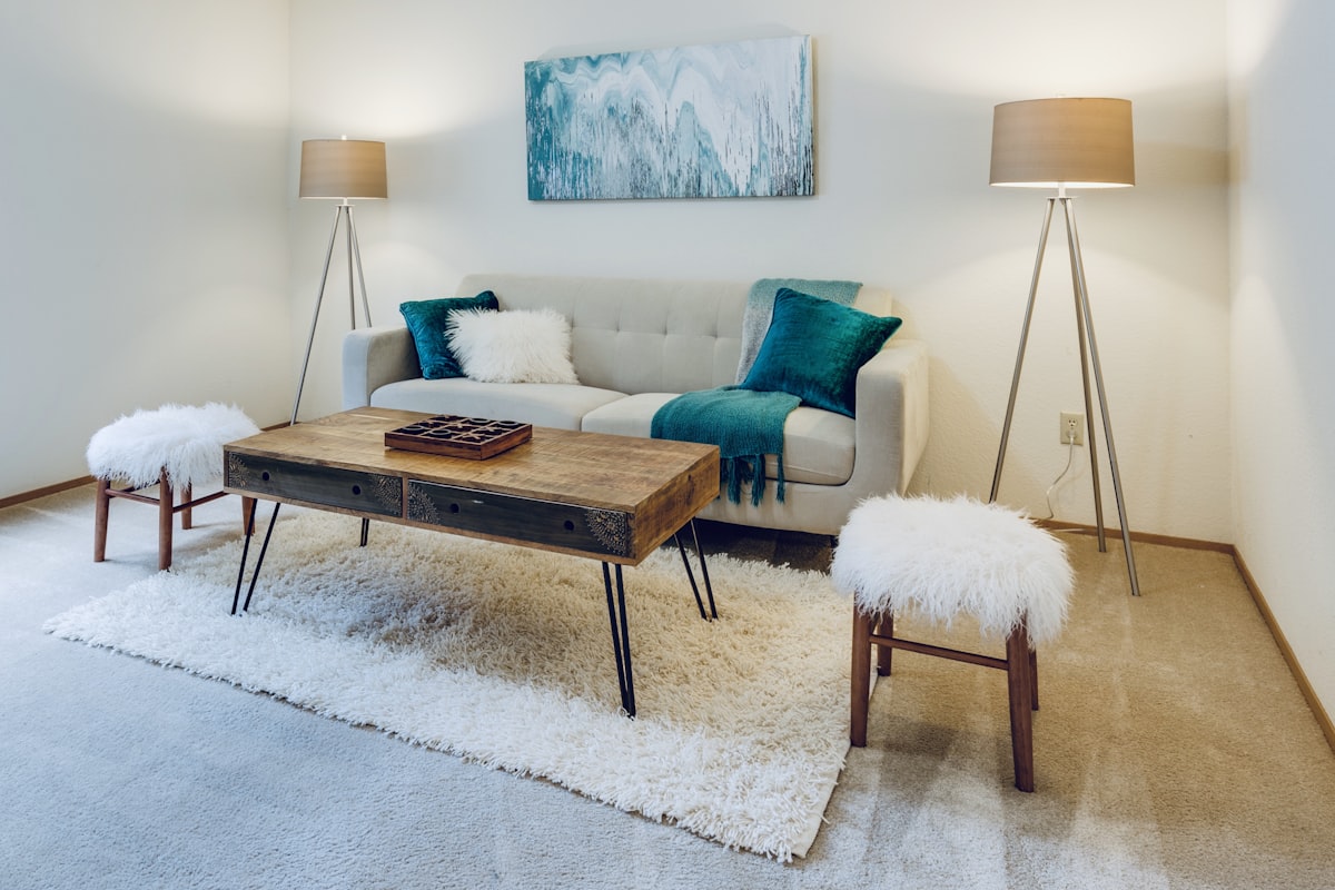 Fresh, staged living room ready for handover